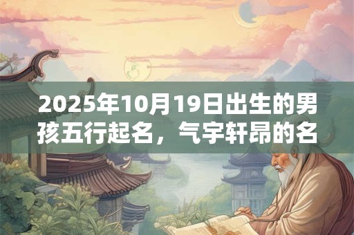 2025年10月19日出生的男孩五行起名，气宇轩昂的名字