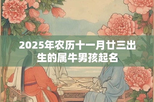 2025年农历十一月廿三出生的属牛男孩起名