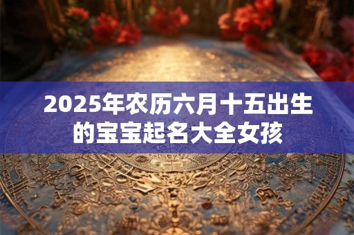 2025年农历六月十五出生的宝宝起名大全女孩