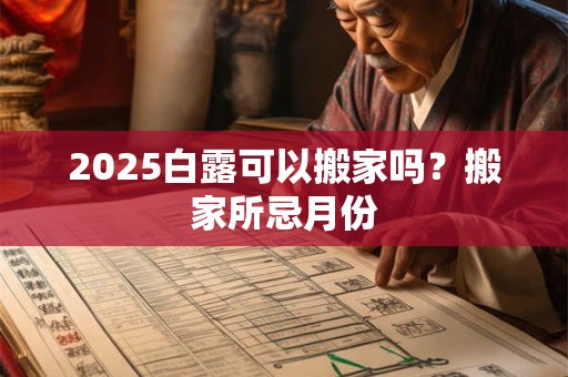 2025白露可以搬家吗？搬家所忌月份