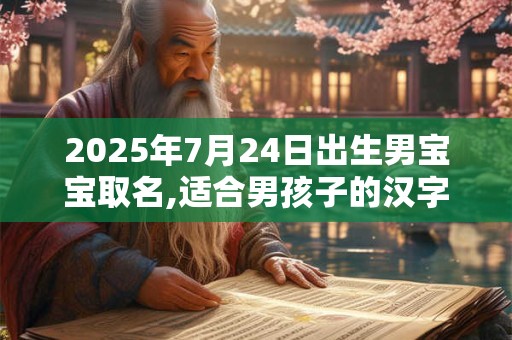 2025年7月24日出生男宝宝取名,适合男孩子的汉字