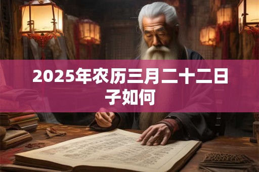 2025年农历三月二十二日子如何