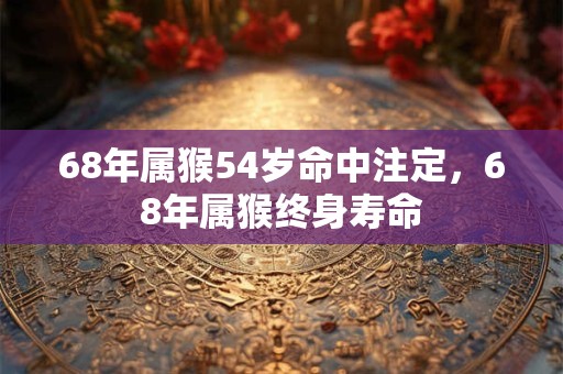 68年属猴54岁命中注定，68年属猴终身寿命
