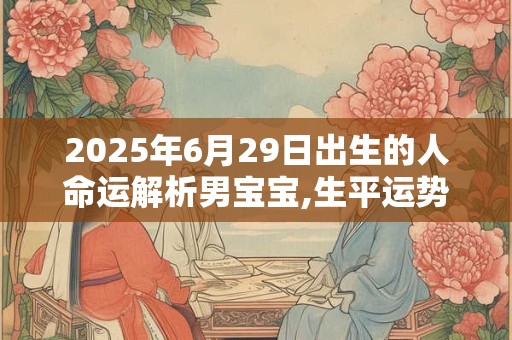 2025年6月29日出生的人命运解析男宝宝,生平运势详解