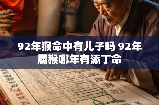 92年猴命中有儿子吗 92年属猴哪年有添丁命
