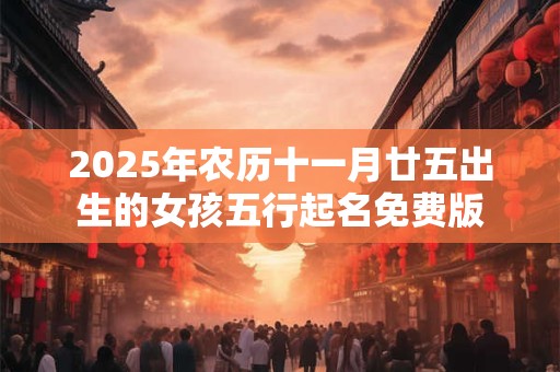 2025年农历十一月廿五出生的女孩五行起名免费版