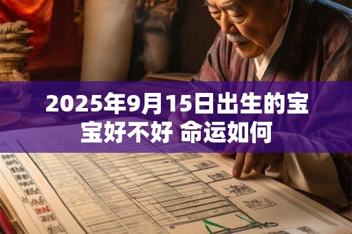 2025年9月15日出生的宝宝好不好 命运如何