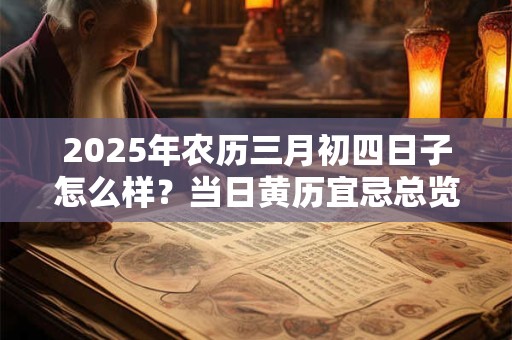 2025年农历三月初四日子怎么样？当日黄历宜忌总览
