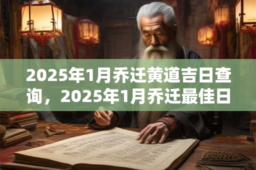 2025年1月乔迁黄道吉日查询，2025年1月乔迁最佳日子