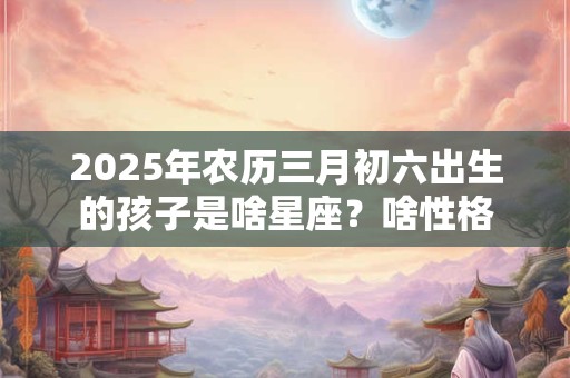 详细阅读:2025年农历三月初六出生的孩子是啥星座?啥性格 2025年农历三月初六出生的孩子是啥星座?啥性格