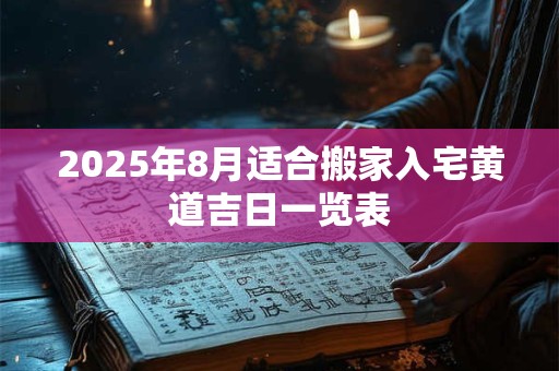 2025年8月适合搬家入宅黄道吉日一览表