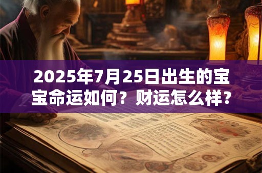 2025年7月25日出生的宝宝命运如何？财运怎么样？