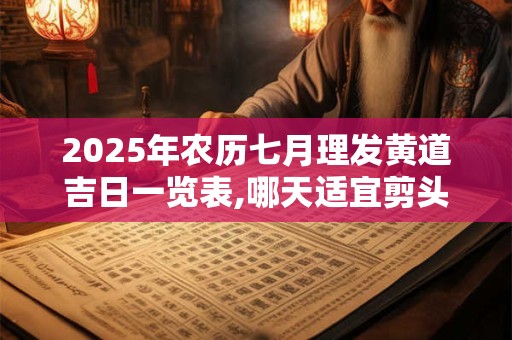 2025年农历七月理发黄道吉日一览表,哪天适宜剪头发理发？