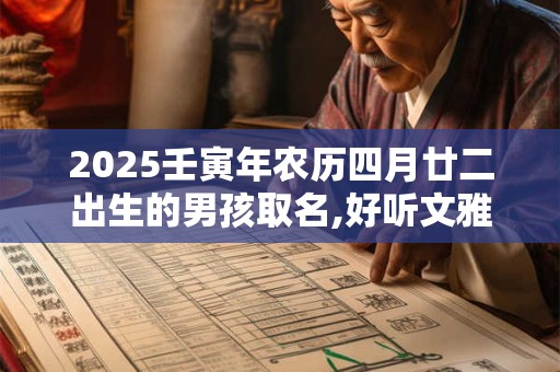 2025壬寅年农历四月廿二出生的男孩取名,好听文雅的名字