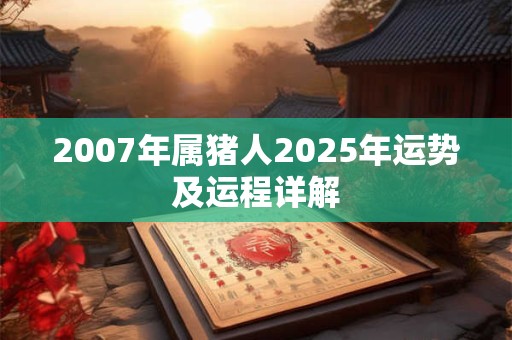 2007年属猪人2025年运势及运程详解