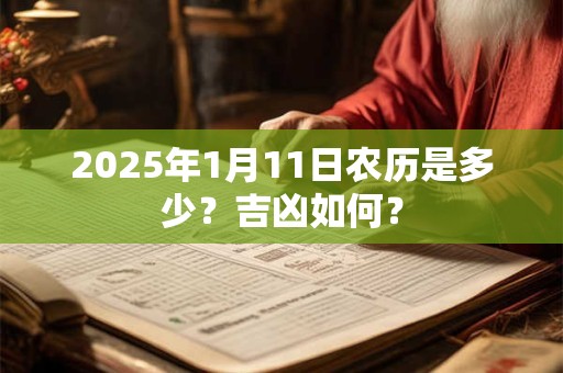 2025年1月11日农历是多少？吉凶如何？