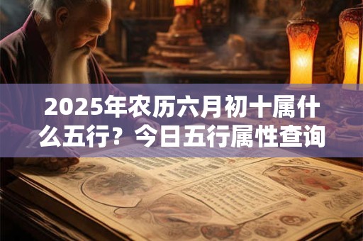 2025年农历六月初十属什么五行？今日五行属性查询