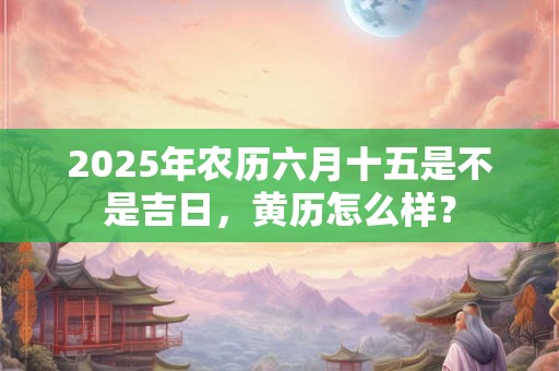 2025年农历六月十五是不是吉日，黄历怎么样？