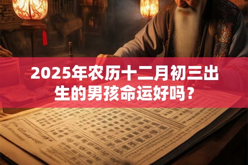 2025年农历十二月初三出生的男孩命运好吗？