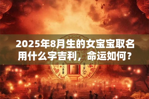 2025年8月生的女宝宝取名用什么字吉利，命运如何？