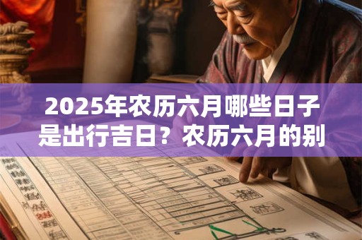 2025年农历六月哪些日子是出行吉日？农历六月的别称