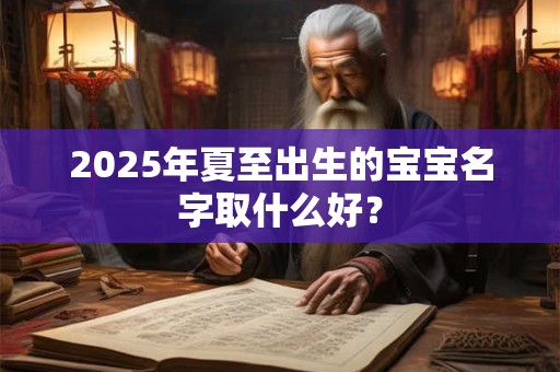 2025年夏至出生的宝宝名字取什么好？