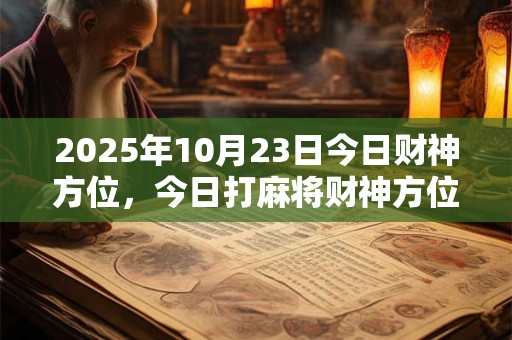2025年10月23日今日财神方位，今日打麻将财神方位一览表