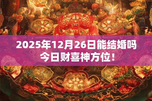 2025年12月26日能结婚吗 今日财喜神方位！