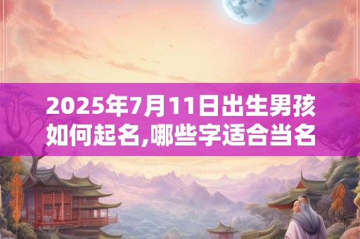 2025年7月11日出生男孩如何起名,哪些字适合当名字