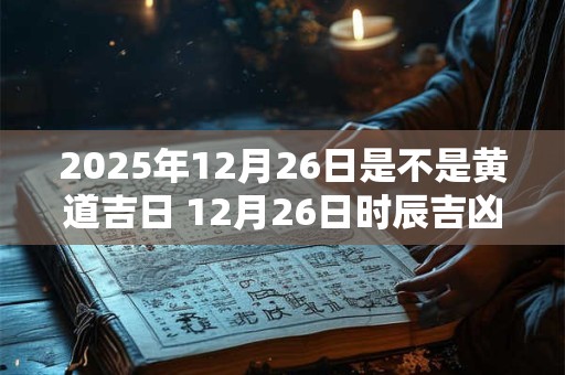 2025年12月26日是不是黄道吉日 12月26日时辰吉凶