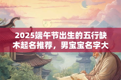 2025端午节出生的五行缺木起名推荐，男宝宝名字大全