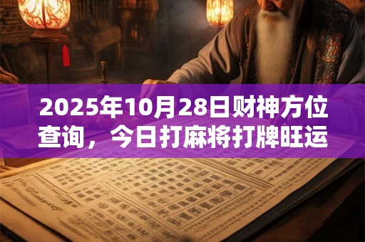 2025年10月28日财神方位查询，今日打麻将打牌旺运方位