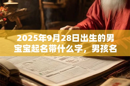 2025年9月28日出生的男宝宝起名带什么字，男孩名字大全