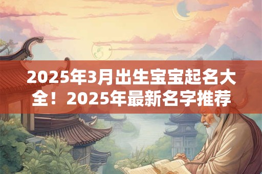 2025年3月出生宝宝起名大全！2025年最新名字推荐