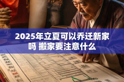 详细阅读:2025年立夏可以乔迁新家吗 搬家要注意什么 2025年立夏可以乔迁新家吗 搬家要注意什么