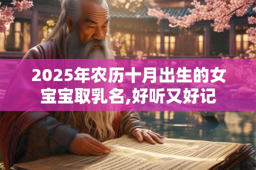 2025年农历十月出生的女宝宝取乳名,好听又好记