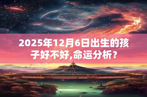 2025年12月6日出生的孩子好不好,命运分析？