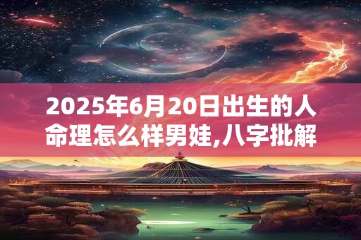 2025年6月20日出生的人命理怎么样男娃,八字批解 2025年6月20日出生的人命理怎么样男娃,八字批解
