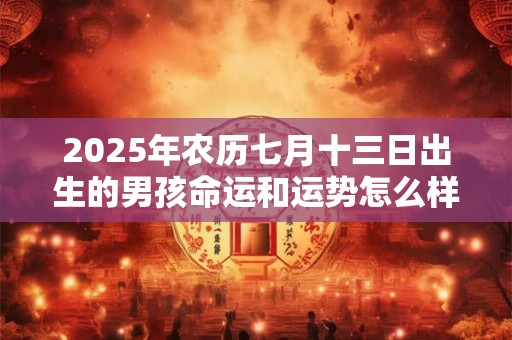 详细阅读:2025年农历七月十三日出生的男孩命运和运势怎么样 2025年农历七月十三日出生的男孩命运和运势怎么样