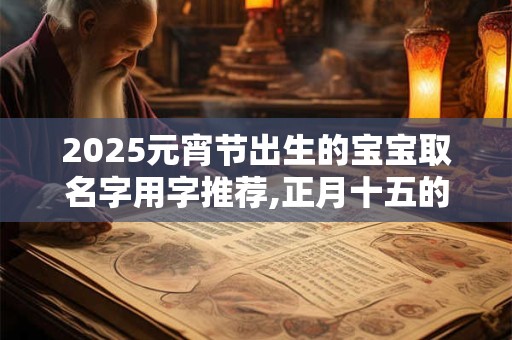 2025元宵节出生的宝宝取名字用字推荐,正月十五的八字