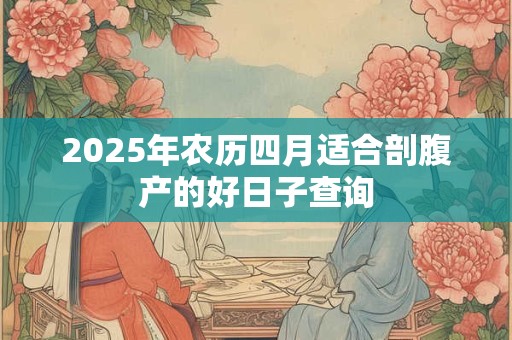 2025年农历四月适合剖腹产的好日子查询