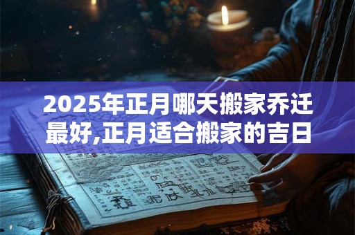 2025年正月哪天搬家乔迁最好,正月适合搬家的吉日