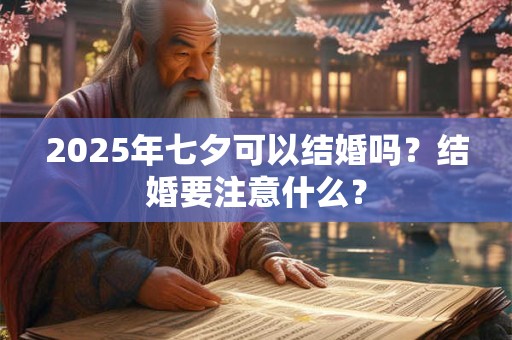 2025年七夕可以结婚吗？结婚要注意什么？