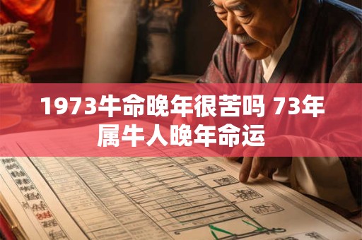 1973牛命晚年很苦吗 73年属牛人晚年命运