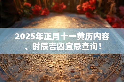 2025年正月十一黄历内容、时辰吉凶宜忌查询！