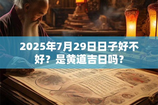 2025年7月29日日子好不好？是黄道吉日吗？
