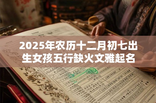 2025年农历十二月初七出生女孩五行缺火文雅起名