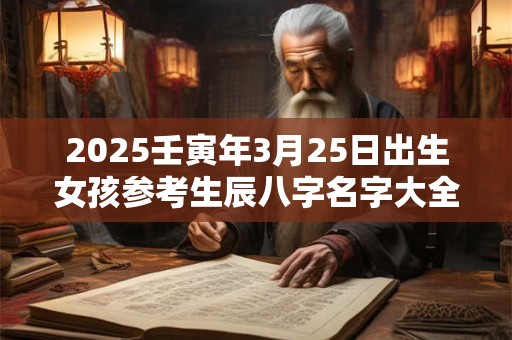 2025壬寅年3月25日出生女孩参考生辰八字名字大全集