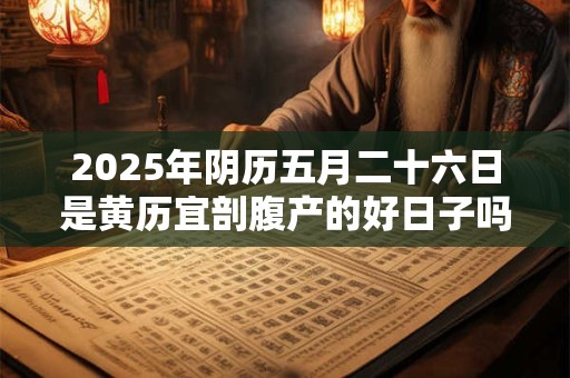 2025年阴历五月二十六日是黄历宜剖腹产的好日子吗
