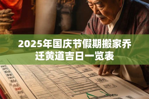 2025年国庆节假期搬家乔迁黄道吉日一览表